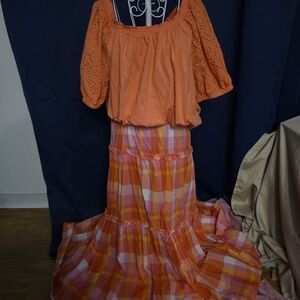 Nautica Plaid Cotton Skirt XL